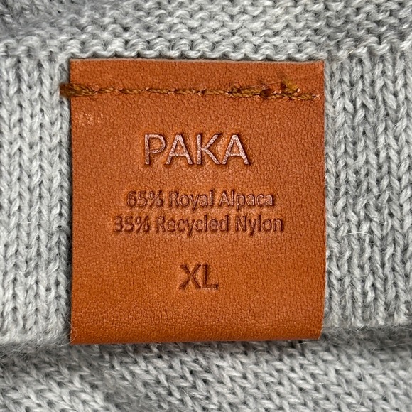 PAKA Crewneck Sweater Mens XL Grey Royal Alpaca Handmade  Raglan Long Sleeve - Picture 6 of 11